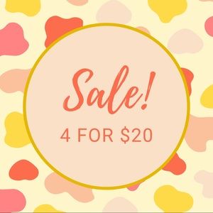 Any item with a ✨ is 4 for $20!